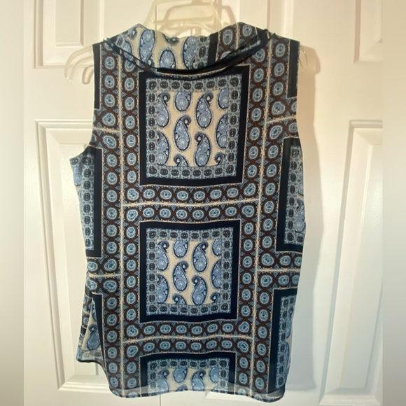 Tommy Hilfiger Blue and Cream Paisley Blouse - Picture 5 of 5